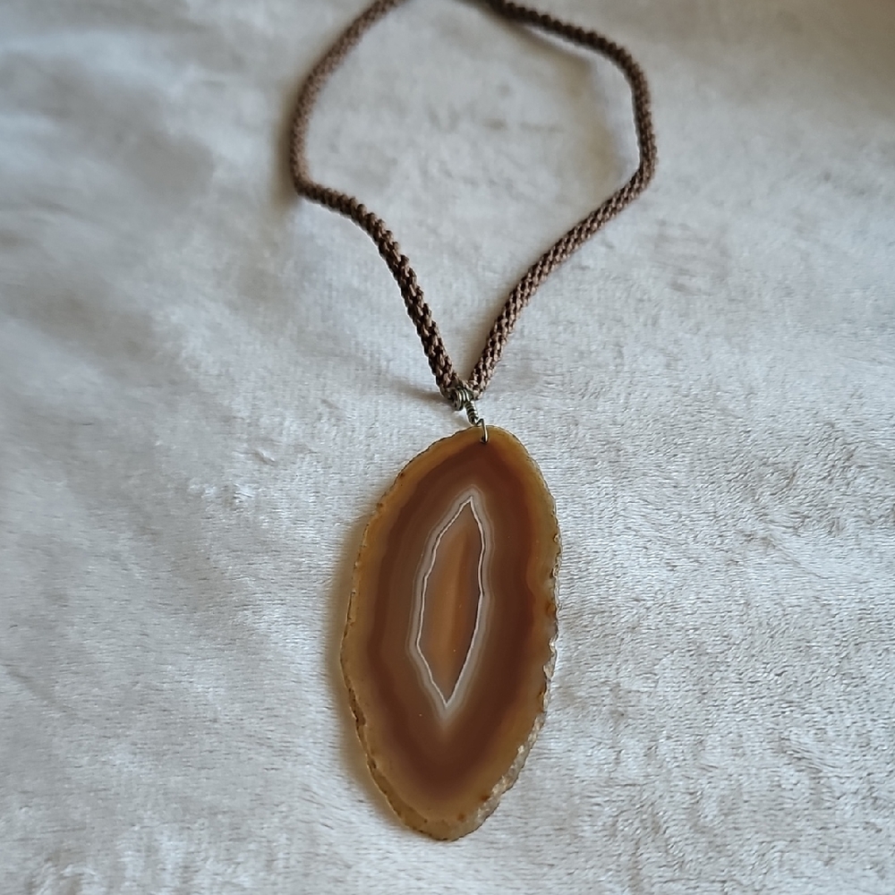 Brown Agate Pendant Necklace